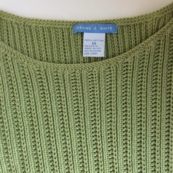 DEANE and White Womens Sweater Size Medium Green - Picture 12 of 12